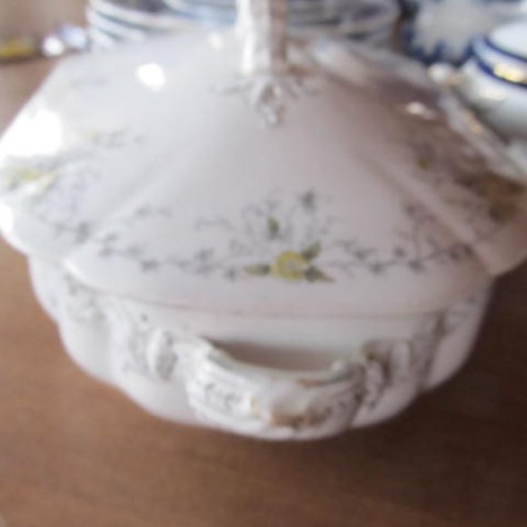 T & R Boote Waterloo Potteries transferware Schonbrunn White Ironstone Covered - Picture 8 of 9